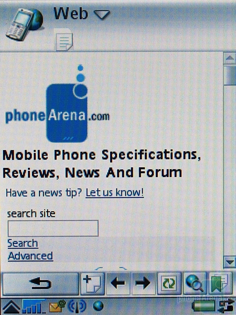 Sony Ericsson P990i - Браузер, фото с экрана 1