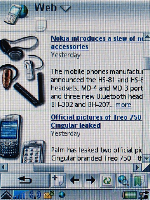 Sony Ericsson P990i - браузер, фото с экрана 2
