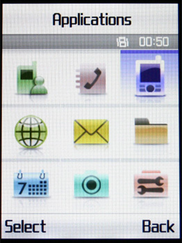 Samsung D830 - Главное меню с белой темой