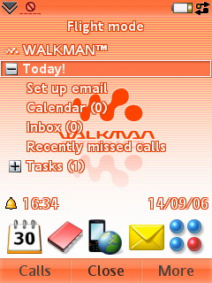 Sony Ericsson W950i - Today развернуто