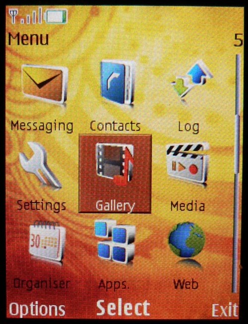 Nokia 7373 - главное меню