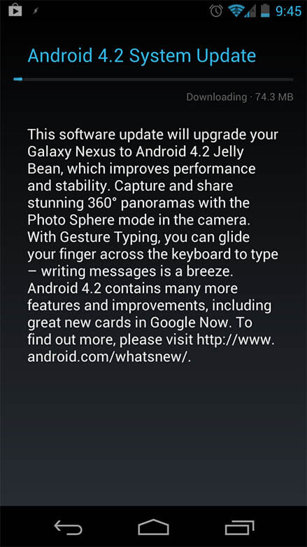 Galaxy Nexus получил 4.2 Jelly Bean Galaxy Nexus получил 4.2 Jelly Bean