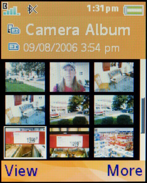 Sony Ericsson w710 - пример интерфейса, фотоальбом